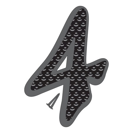 Hy-Ko 4.5In Black Zinc Number 4, 10PK A20261